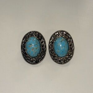 Turquoise Clip On Earrings